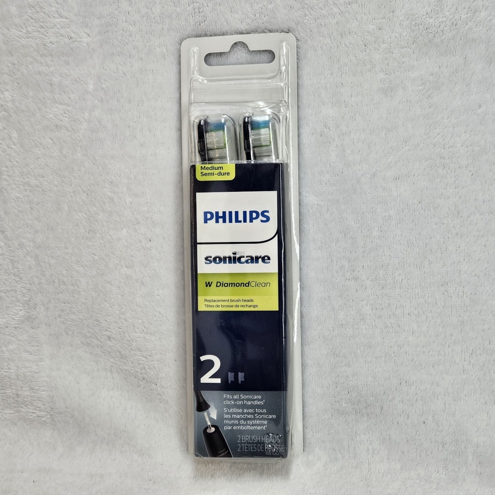 Philips Sonicare W DiamondClean Toothbrush Heads Black 2-Pack HX6062/95